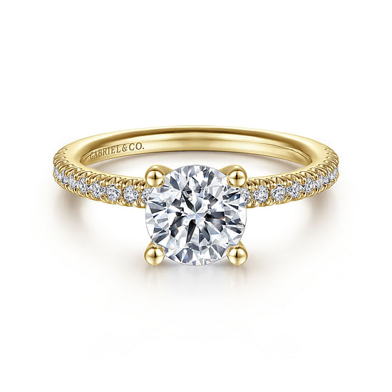 Gabriel - 14K Yellow Gold Round Diamond Engagement Ring