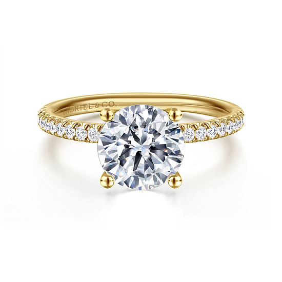 Gabriel - 14K Yellow Gold Round Diamond Engagement Ring