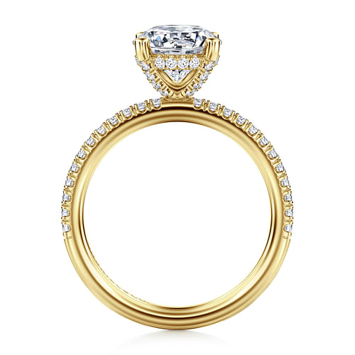 14K Yellow Gold Round Diamond Engagement Ring