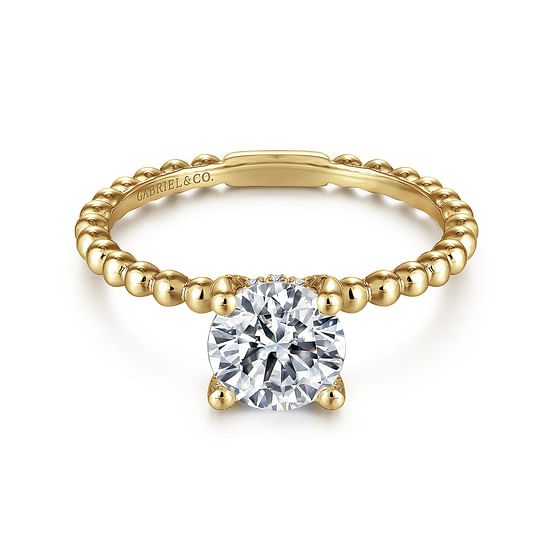 Gabriel - 14K Yellow Gold Round Diamond Engagement Ring