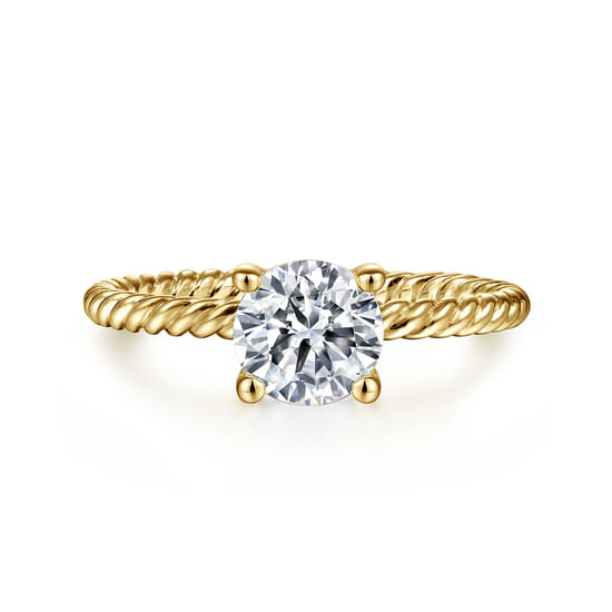 Gabriel - 14K Yellow Gold Round Diamond Engagement Ring