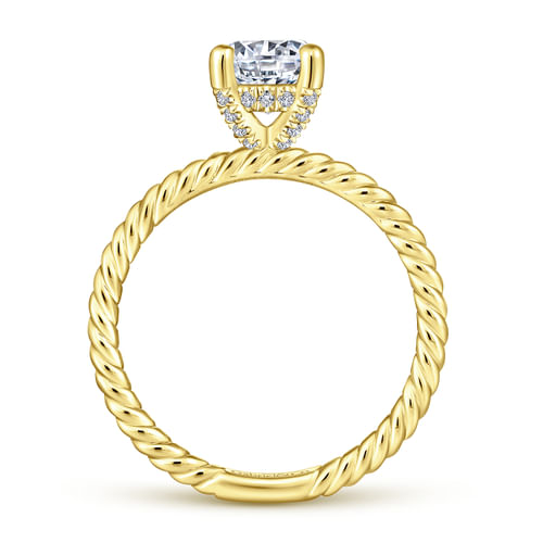 14K Yellow Gold Round Diamond Engagement Ring