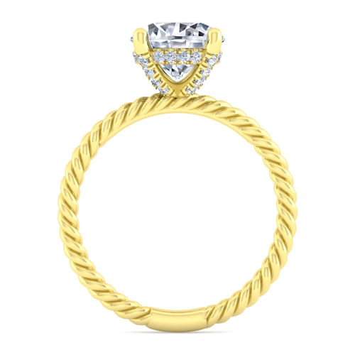 14K Yellow Gold Round Diamond Engagement Ring