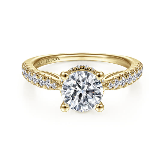 Gabriel - 14K Yellow Gold Round Diamond Engagement Ring