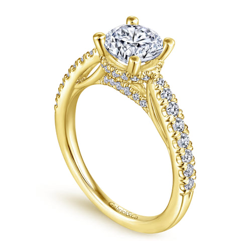14K Yellow Gold Round Diamond Engagement Ring 14K Yellow Gold Round Diamond Engagement Ring