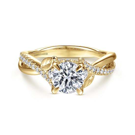 Gabriel - 14K Yellow Gold Round Diamond Engagement Ring