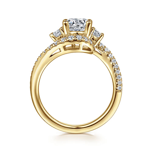 14K Yellow Gold Round Diamond Engagement Ring