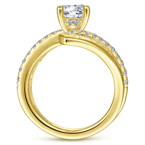 14K Yellow Gold Round Diamond Engagement Ring