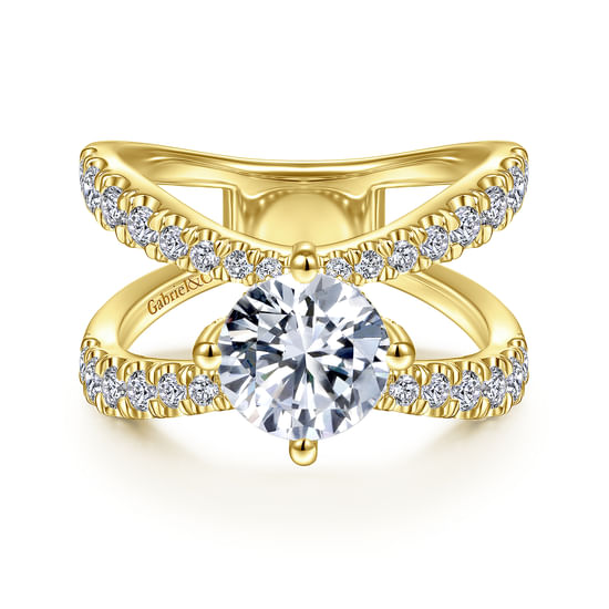 Gabriel - 14K Yellow Gold Round Diamond Engagement Ring