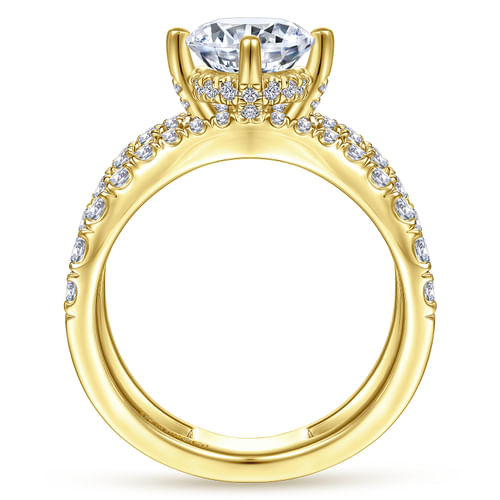 14K Yellow Gold Round Diamond Engagement Ring