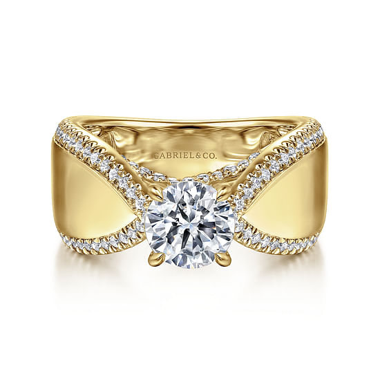 Gabriel - 14K Yellow Gold Round Diamond Engagement Ring