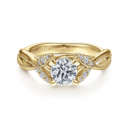 Gabriel - 14K Yellow Gold Round Diamond Engagement Ring