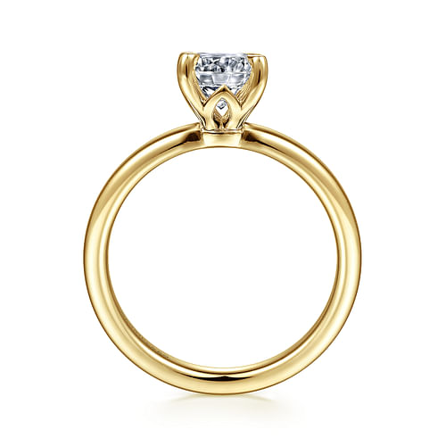 14K Yellow Gold Round Diamond Engagement Ring
