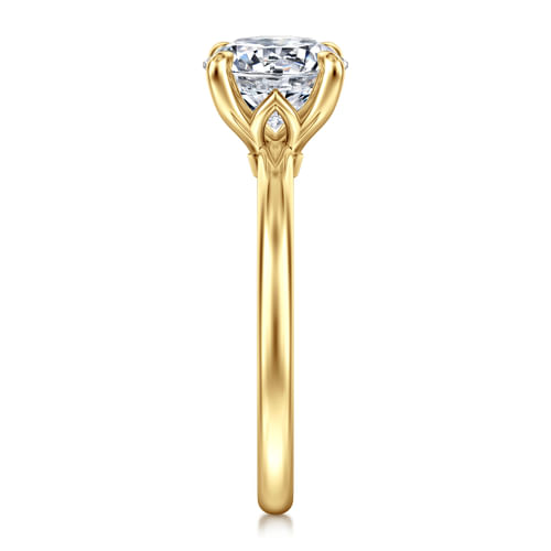 14K Yellow Gold Round Diamond Engagement Ring