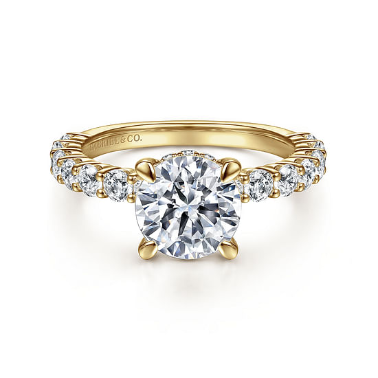 Gabriel - 14K Yellow Gold Round Diamond Engagement Ring