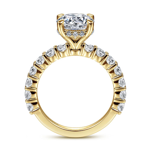 14K Yellow Gold Round Diamond Engagement Ring