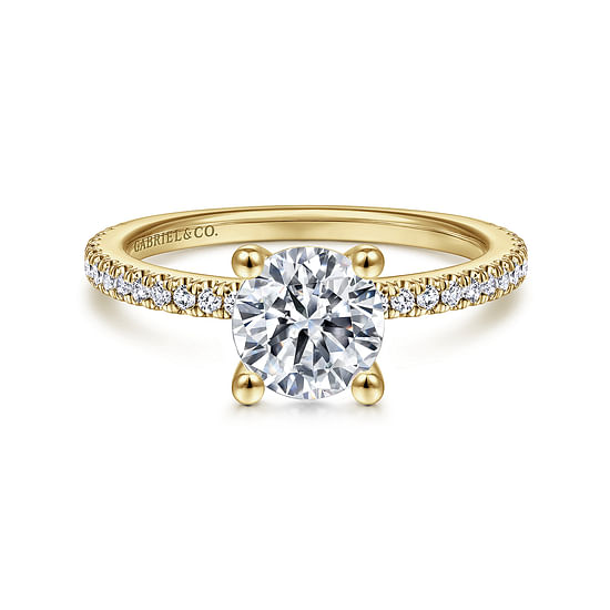 Gabriel - 14K Yellow Gold Round Diamond Engagement Ring