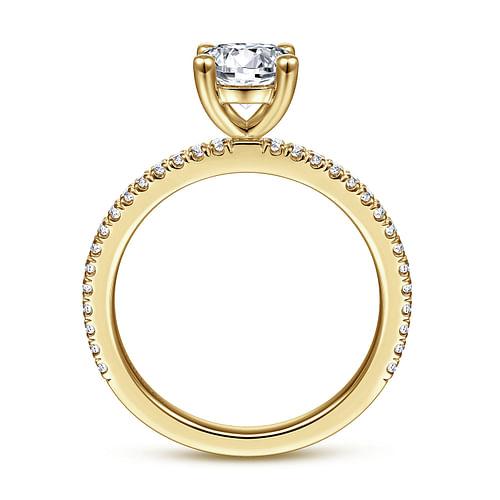 14K Yellow Gold Round Diamond Engagement Ring