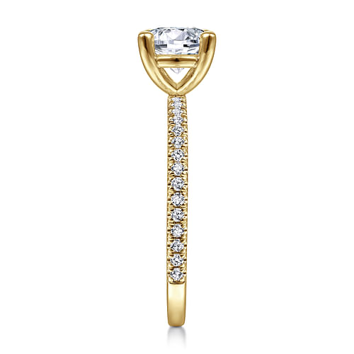 14K Yellow Gold Round Diamond Engagement Ring