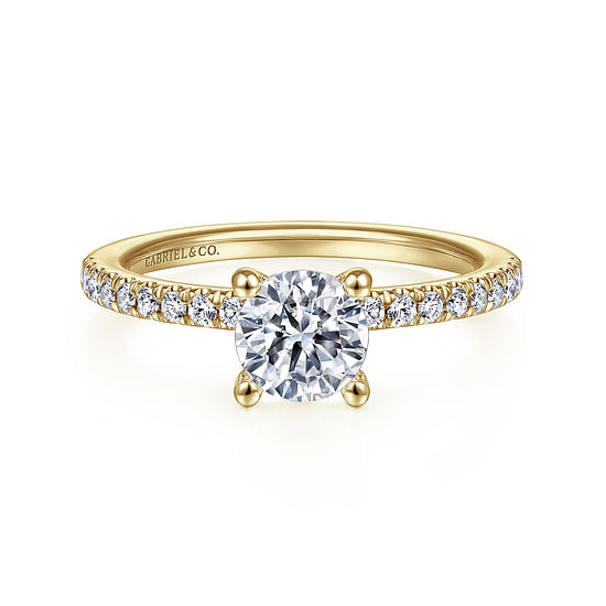 Gabriel - 14K Yellow Gold Round Diamond Engagement Ring