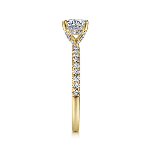 14K Yellow Gold Round Diamond Engagement Ring