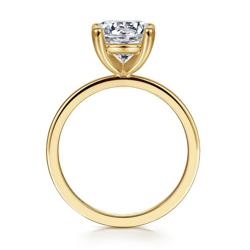14K Yellow Gold Round Diamond Engagement Ring
