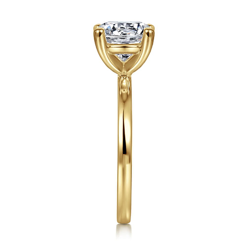 14K Yellow Gold Round Diamond Engagement Ring