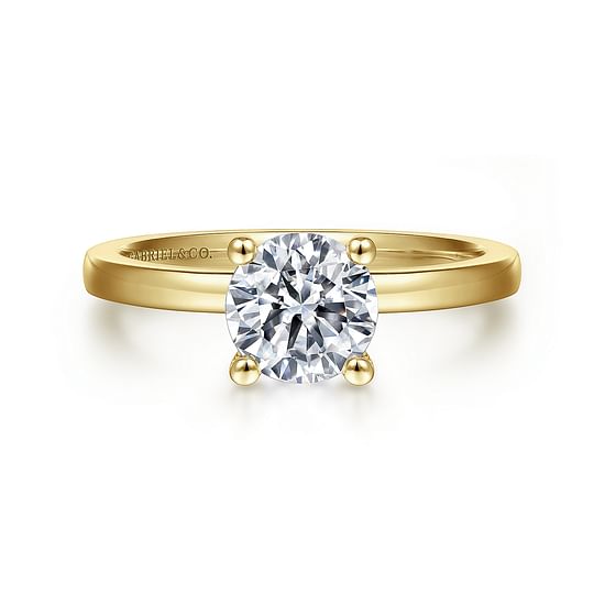 Gabriel - 14K Yellow Gold Round Diamond Engagement Ring