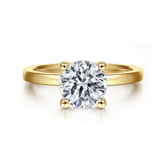 Gabriel - 14K Yellow Gold Round Diamond Engagement Ring
