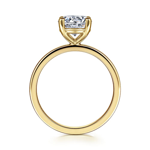 14K Yellow Gold Round Diamond Engagement Ring