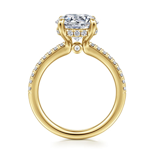14K Yellow Gold Round Diamond Engagement Ring