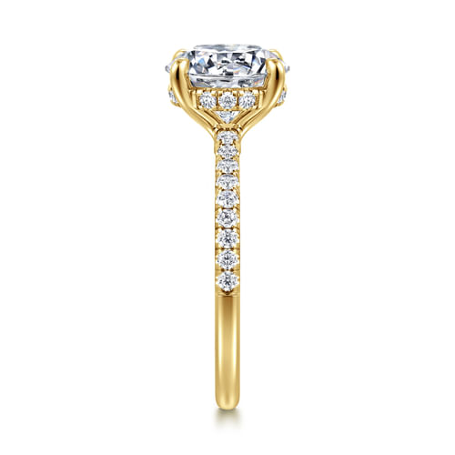 14K Yellow Gold Round Diamond Engagement Ring