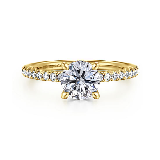 Gabriel - 14K Yellow Gold Round Diamond Engagement Ring