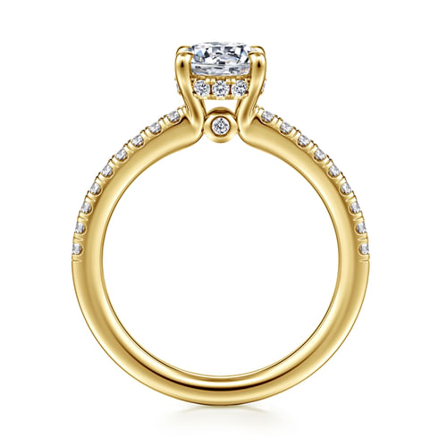 14K Yellow Gold Round Diamond Engagement Ring