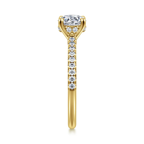14K Yellow Gold Round Diamond Engagement Ring