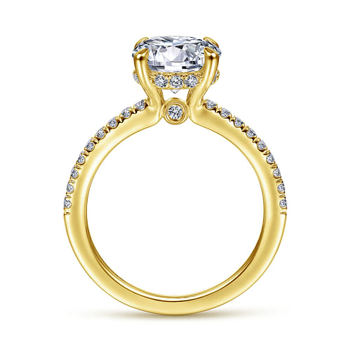 14K Yellow Gold Round Diamond Engagement Ring