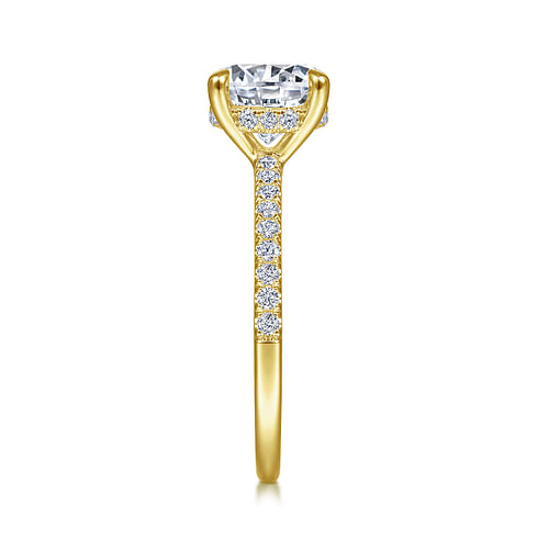 14K Yellow Gold Round Diamond Engagement Ring