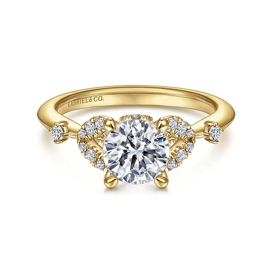 Gabriel - 14K Yellow Gold Round Diamond Engagement Ring