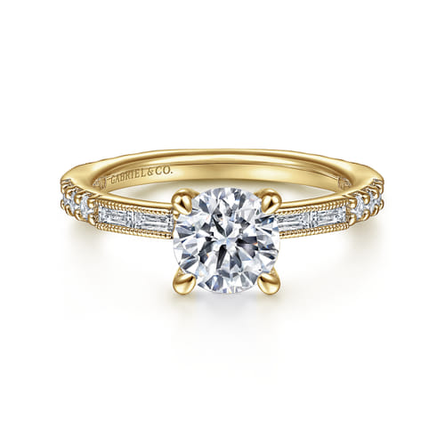 14K Yellow Gold Round Diamond Engagement Ring 14K Yellow Gold Round Diamond Engagement Ring