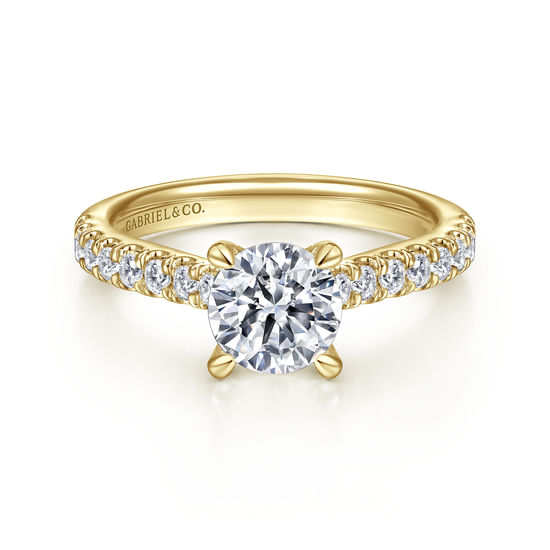 Gabriel - 14K Yellow Gold Round Diamond Engagement Ring