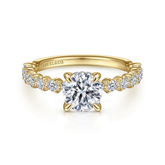 Gabriel - 14K Yellow Gold Round Diamond Engagement Ring
