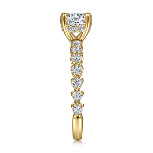 14K Yellow Gold Round Diamond Engagement Ring