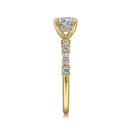 14K Yellow Gold Round Diamond Engagement Ring