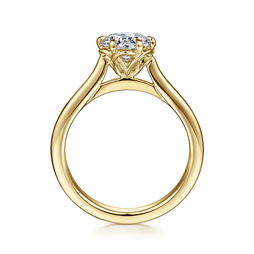 14K Yellow Gold Round Diamond Engagement Ring