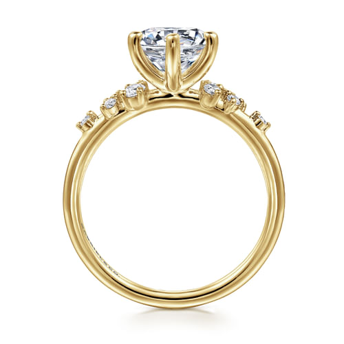 14K Yellow Gold Round Diamond Engagement Ring