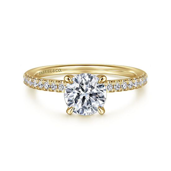 Gabriel - 14K Yellow Gold Round Diamond Engagement Ring
