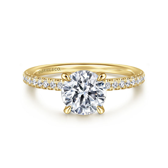 Gabriel - 14K Yellow Gold Round Diamond Engagement Ring