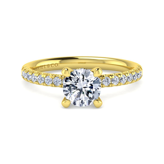 Gabriel - 14K Yellow Gold Round Diamond Engagement Ring