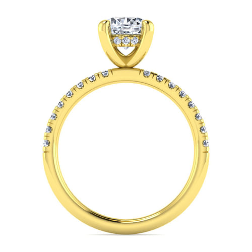 14K Yellow Gold Round Diamond Engagement Ring