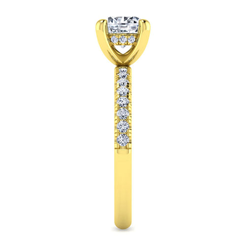 14K Yellow Gold Round Diamond Engagement Ring